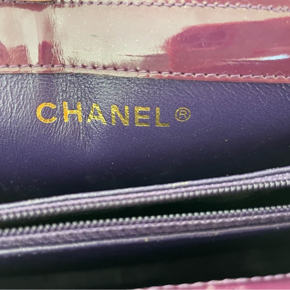 Authentic CHANEL Eggplant Purple Patent Gorgeous Tote Bag - Picture 3 of 10